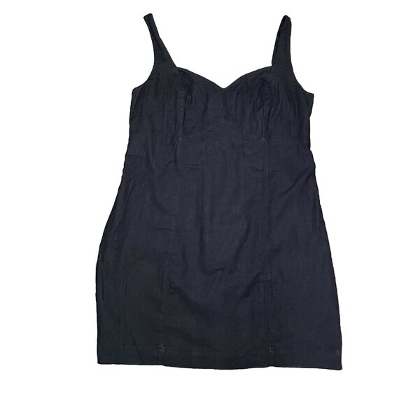 Abercrombie & Fitch Women's Corset Seamed Linen-Blend Mini Dress XLT - Picture 2 of 5